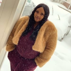 Faux fur crop jacket